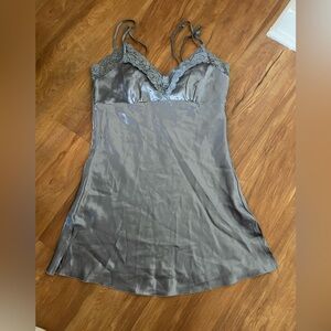 Y2K Vintage Arden B Blue Silk Lace Trim Camisole M DEADSTOCK